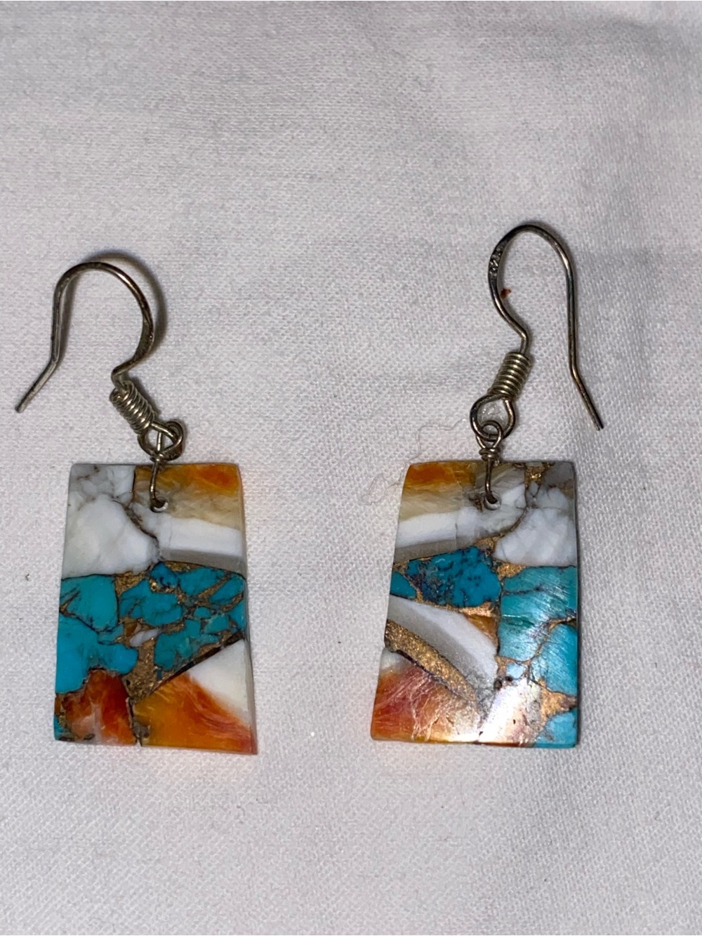 Turquoise and Coral Stone Bead Necklace with Matching Earrings - Picture 3 of 7